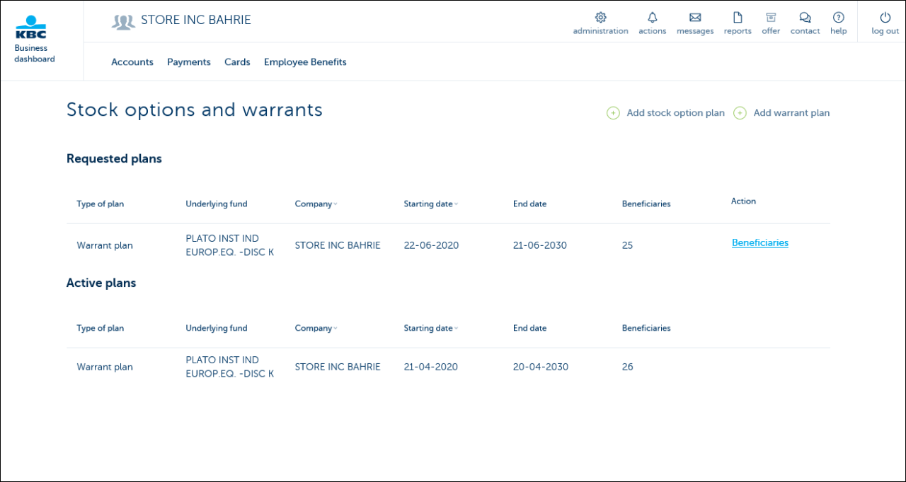 New options in the KBC Business Dashboard Corporate Banking KBC